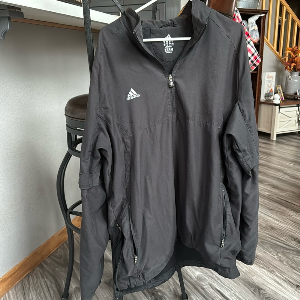 Adidas Team 1/4 Zip pullover with detachable sleeves